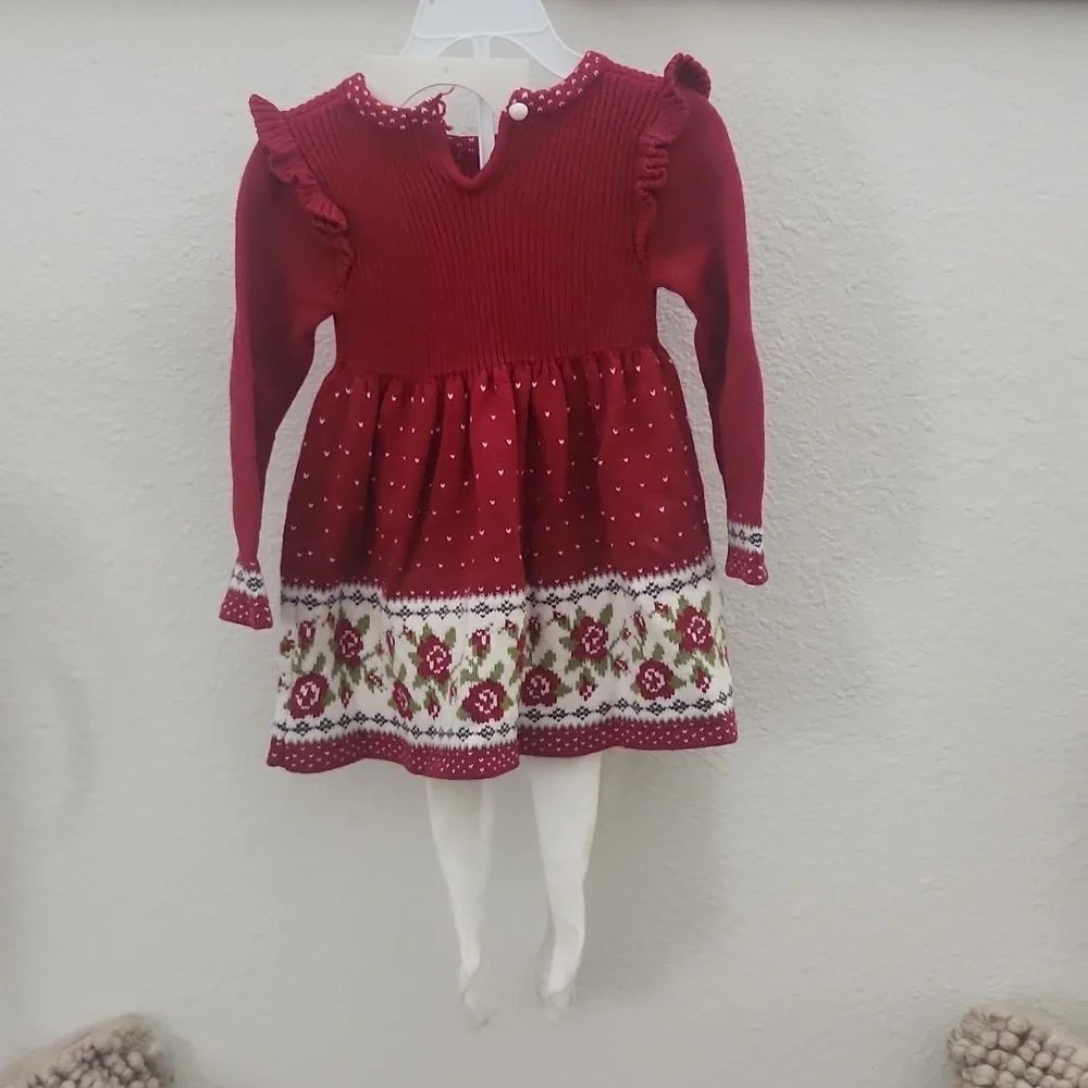 Baby sweater dress and tights
